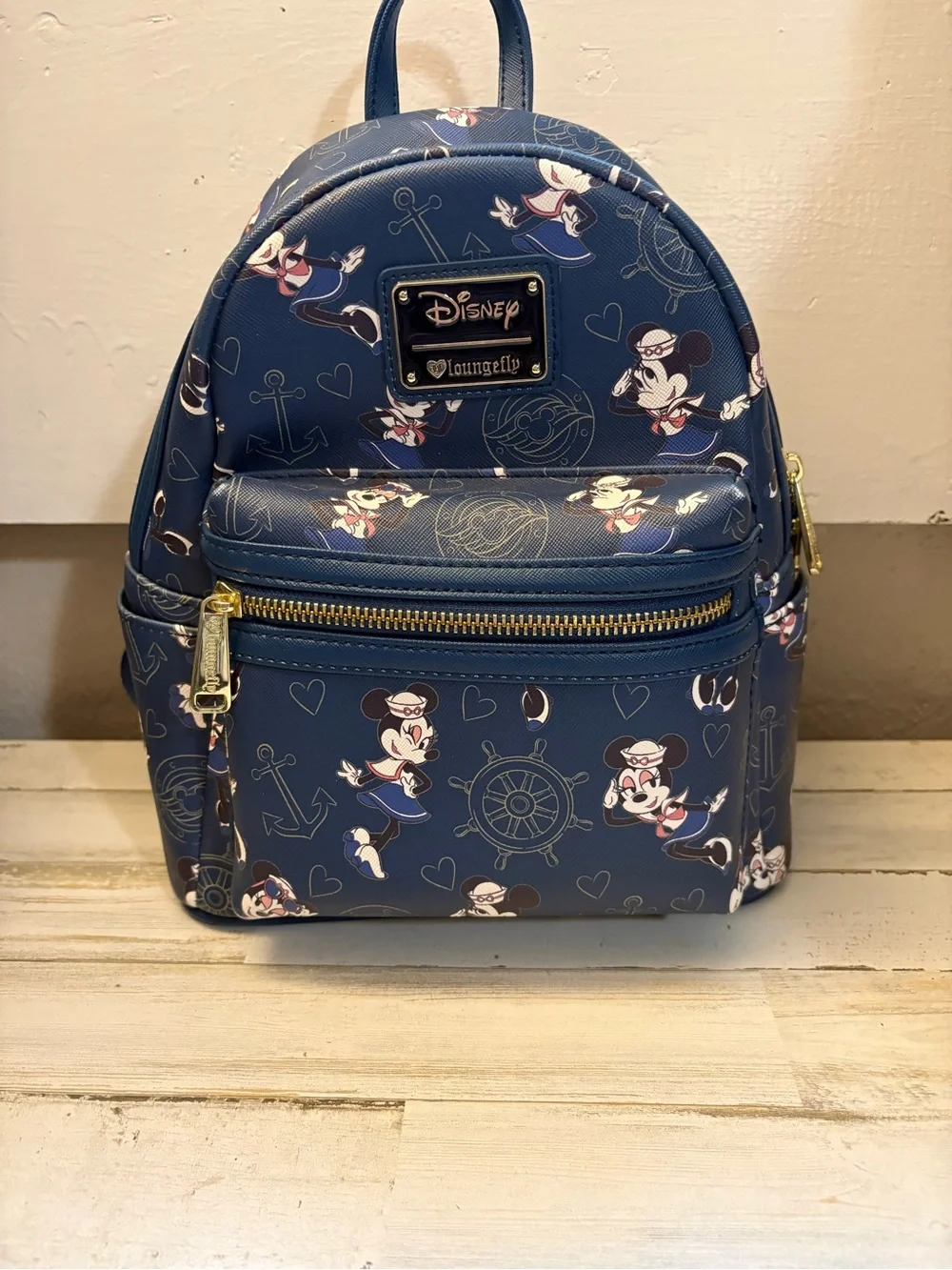 Loungefly Disney Navy Blue Minnie Sailor Mini Backpack